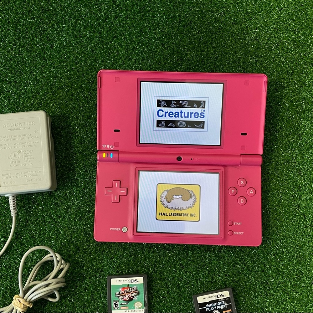 Nintendo DSi Hot Pink W/ 3 Games Handheld Console with Charger